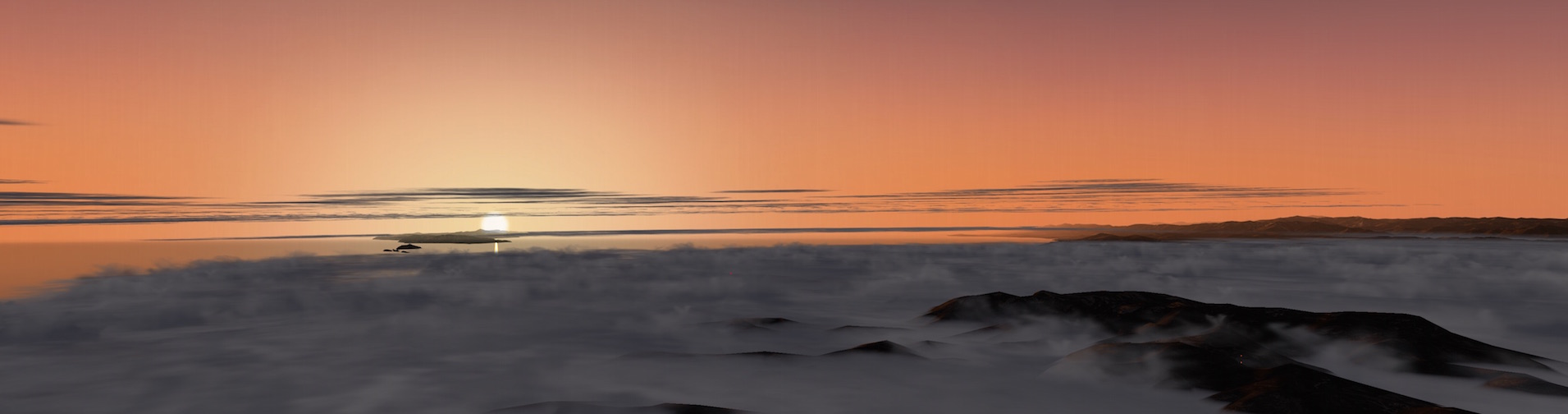 Over SADDE with the Channel Islands in the distance.