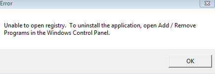 Uninstall error