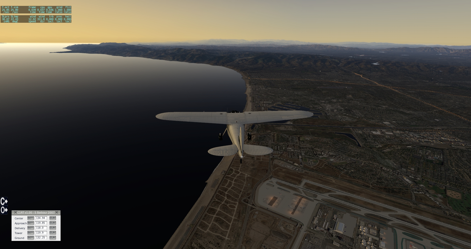 Nice evening VFR flight, Coastal route