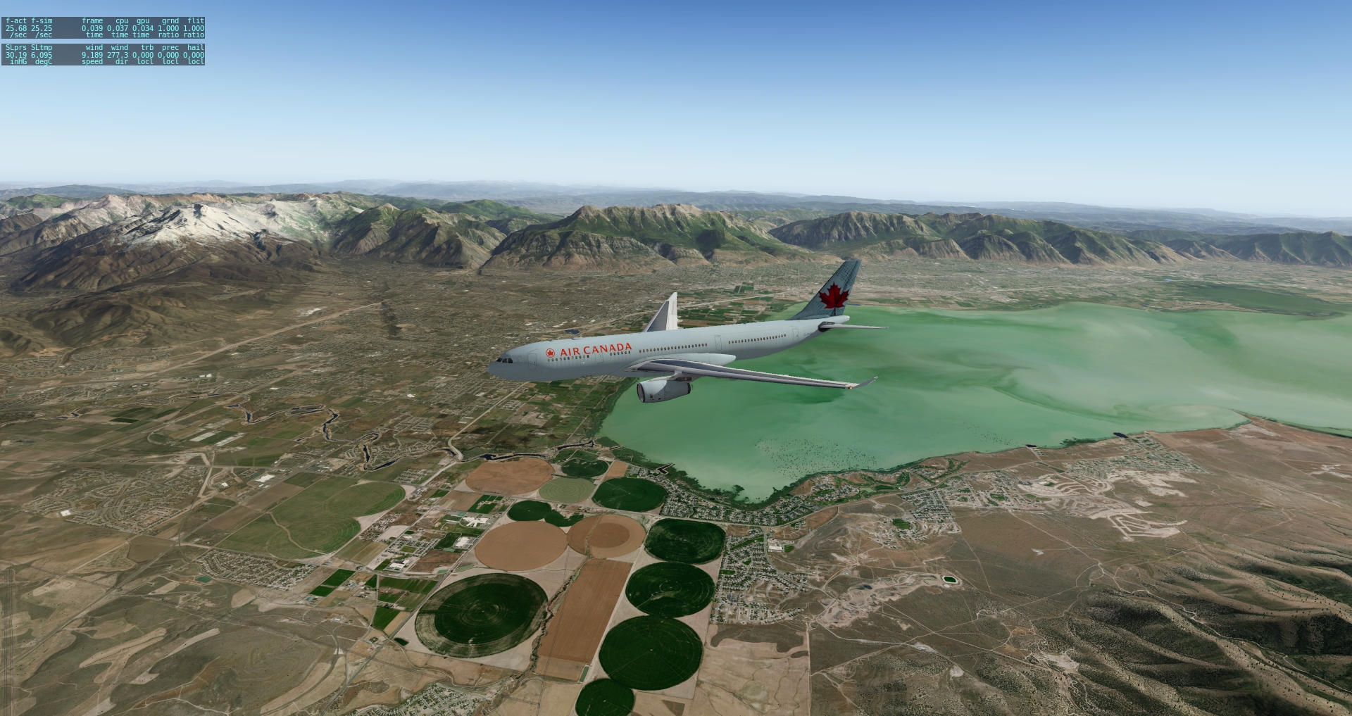 On approach to KSLC over lake Utah