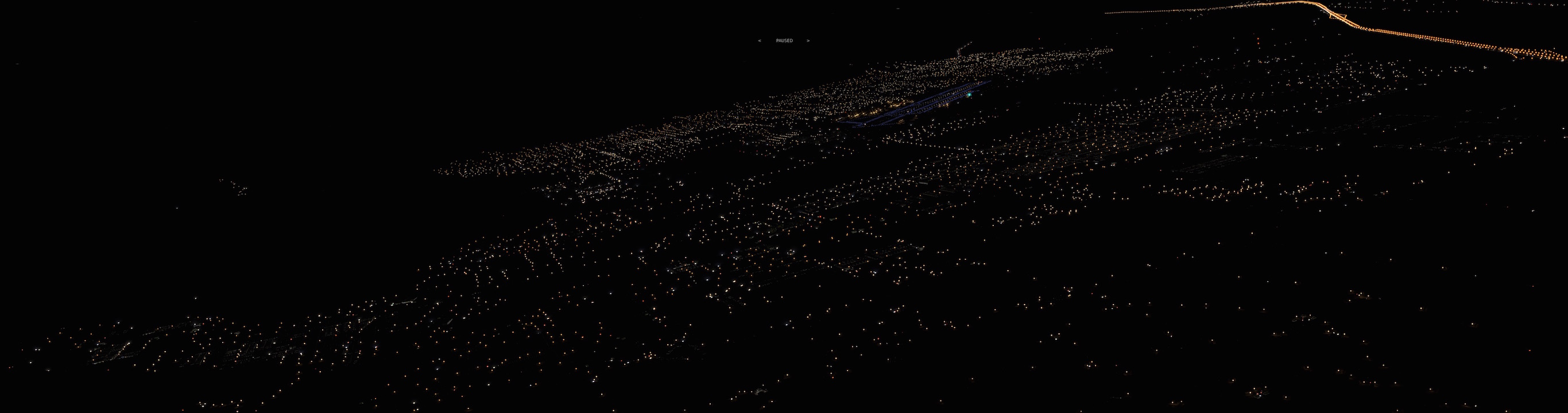 Objects and roads maxed out at night.