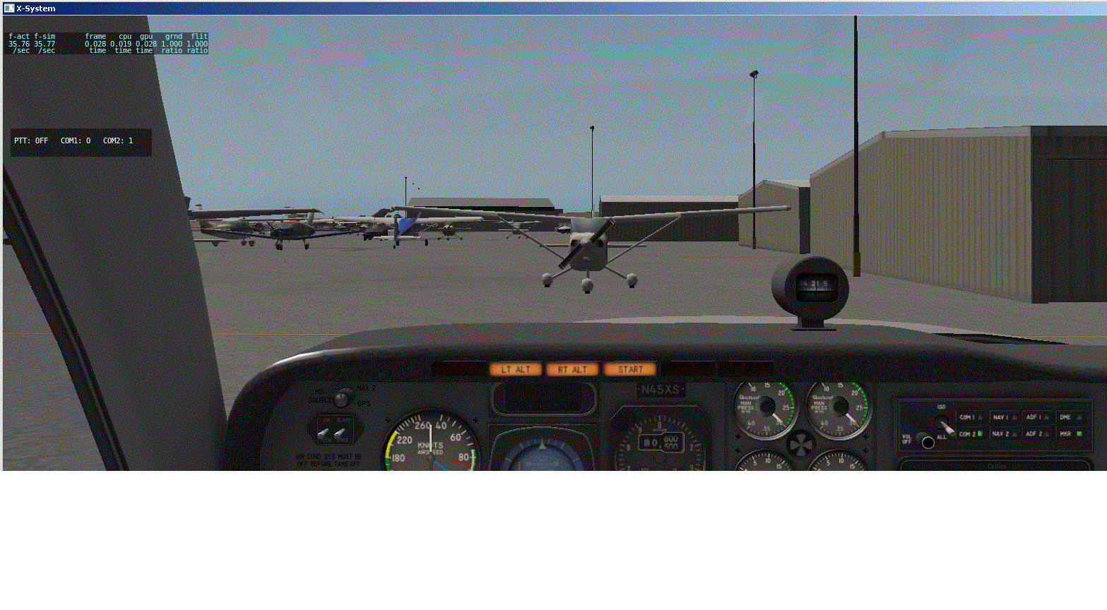 The window's default location when X-Plane spawns