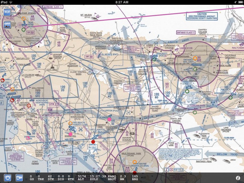 iPad screenshot of LA flyways